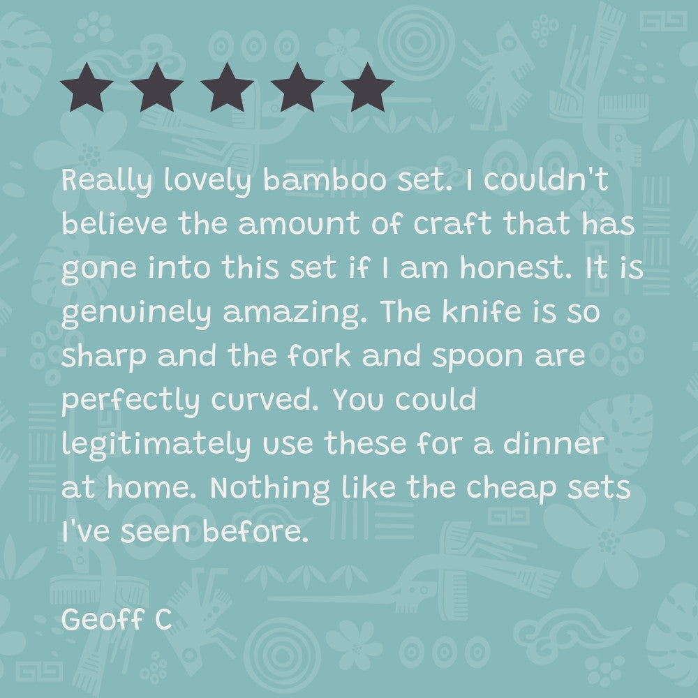 Bamboo Cutlery Set (Red Bag)