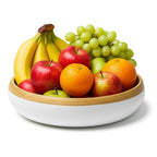Bamboo Fruit Bowl & Home Decor Bowl (Off-White)