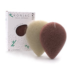 Natural Konjac facial sponges - For dry skin - Vegan (2 sponges in 1 box)-1